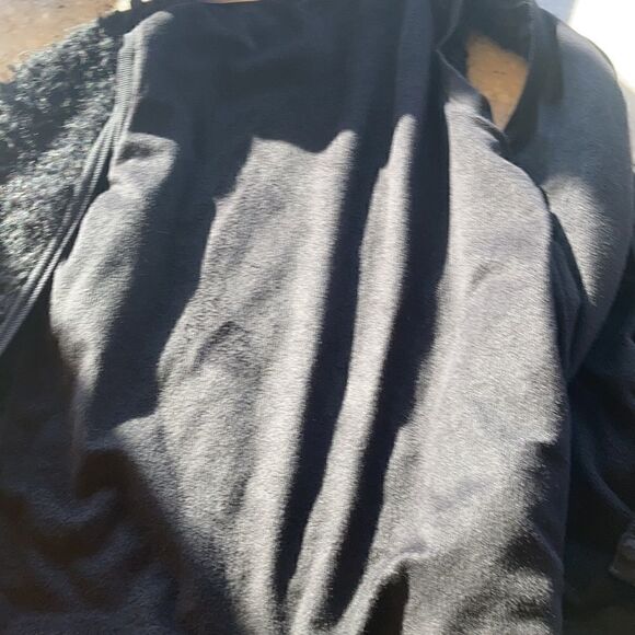 Kenzie sleeveless vest with fleece lining faux fur pockets oversized SM Black - Picture 7 of 16